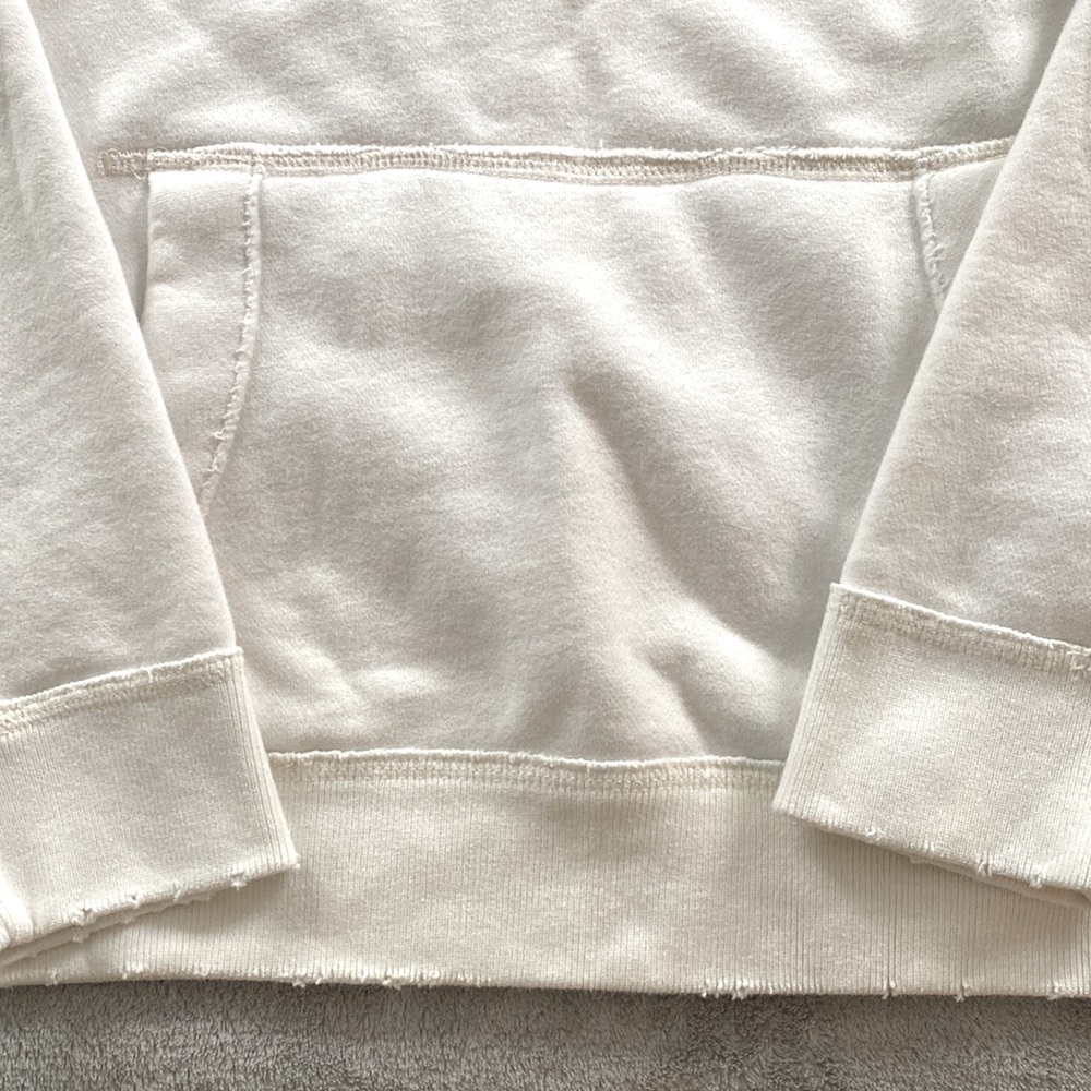 Abercrombie & Fitch Off-White Drawstring Hoodie Sweatshirt - Picture 7 of 9